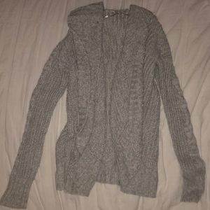 grey cardigan sweater